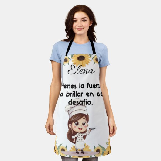 Delantal Apron diseño personalizable de girasol  Schort (Gedragen)