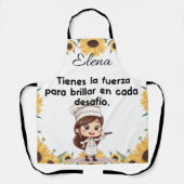 Delantal Apron diseño personalizable de girasol  Schort (Voorkant)