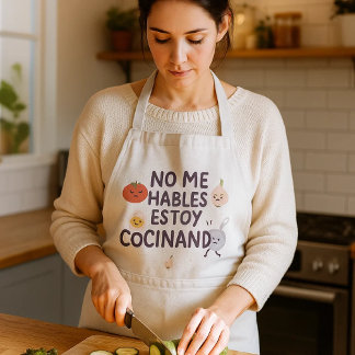Delantal blanco ‘No me hables, estoy cocinando’ co Lang Schort