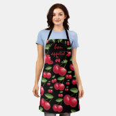 Delantal con estampado integral de cerezas schort (Gedragen)