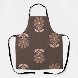 Delantal Floral en Tonos Café Schort