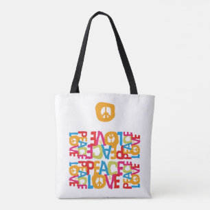 DELANTAL HIPPIE WERELDZOMER 2021 VREDE EN LIEFDE TOTE BAG