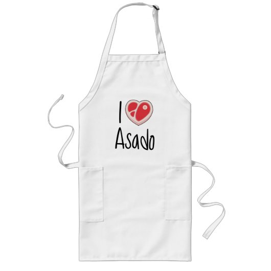 Delantal Ik hou van Asado Lang Schort (Voorkant)