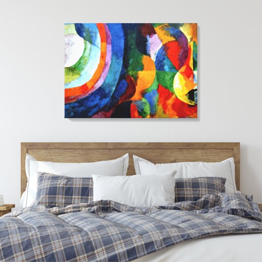 Delaunay - Circulaire vormen, Zon, Maan Canvas Afdruk (Insitu (Slaapkamer))