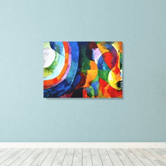 Delaunay - Circulaire vormen, Zon, Maan Canvas Afdruk (Insitu (Houten vloer))