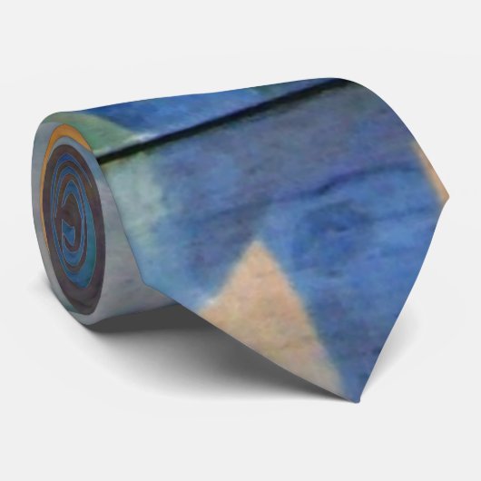 Delaunay Claasic Abstract Art Schilderen Blauw Gro Stropdas (Opgerold)