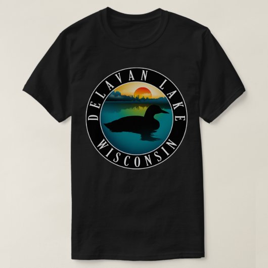 Delavan Lake Wisconsin Loon T-shirt (Design voorkant)
