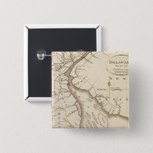 Delaware 5 vierkante button 5,1 cm (Voorkant /achterkant)