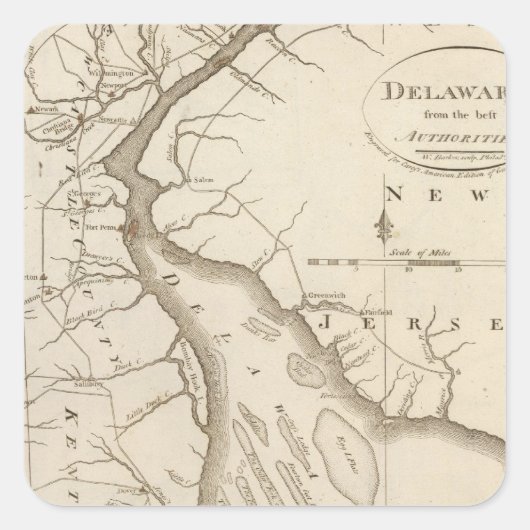 Delaware 5 vierkante sticker (Voorkant)
