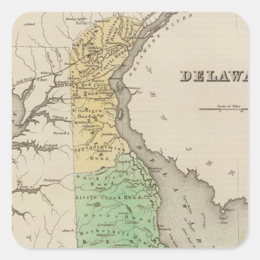 Delaware 6 vierkante sticker (Voorkant)