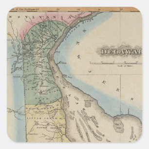 Delaware 6 vierkante sticker