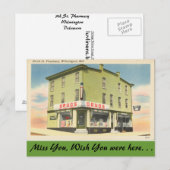 Delaware, 9e St. Pharmacy Briefkaart (Voorkant / Achterkant)