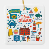 Delaware Aangepaste Gezinsreis Kerstmis Keramisch Ornament (Voorkant)