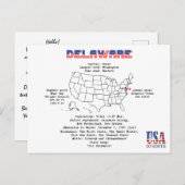 Delaware Amerikaanse staat op een kaart en nuttige (Voorkant / Achterkant)