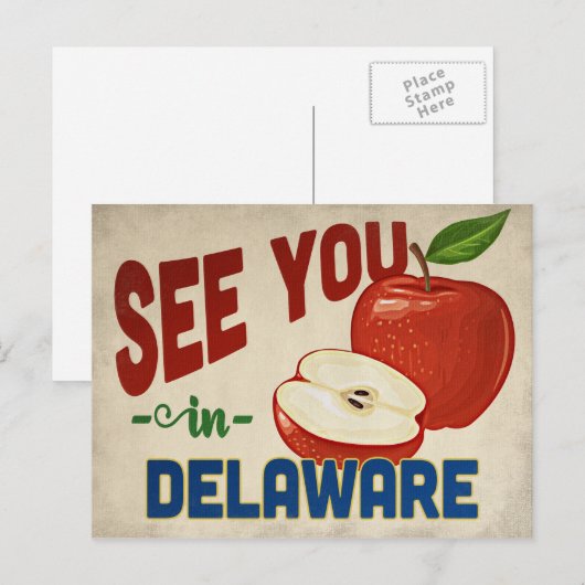 Delaware Apple - Vintage Travel Briefkaart (Voorkant / Achterkant)