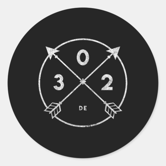 Delaware Area Code 302 State Pride Souvenir Gift A Ronde Sticker (Voorkant)