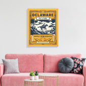 Delaware Art Deco Amerika 250ste verjaardag Canvas Afdruk (Insitu (Woonkamer))