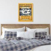 Delaware Art Deco Amerika 250ste verjaardag Canvas Afdruk (Insitu (Slaapkamer))