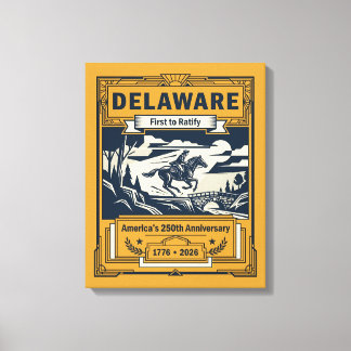 Delaware Art Deco Amerika 250ste verjaardag Canvas Afdruk