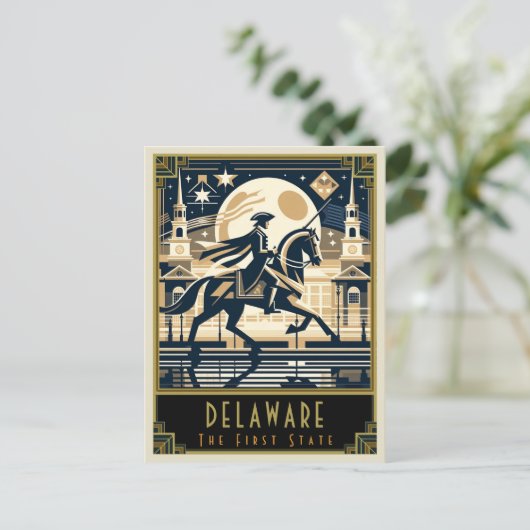 Delaware | Art. Deco Briefkaart (Staand voorkant)