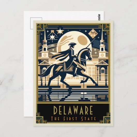 Delaware | Art. Deco Briefkaart (Voorkant / Achterkant)