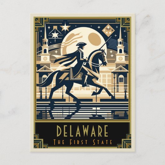 Delaware | Art. Deco Briefkaart (Voorkant)