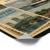 Delaware Authentieke Vintage Stijl Poster (Hoek)