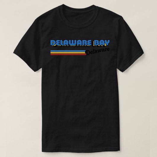 Delaware Bay Delaware Retro Styled Design T-shirt (Design voorkant)