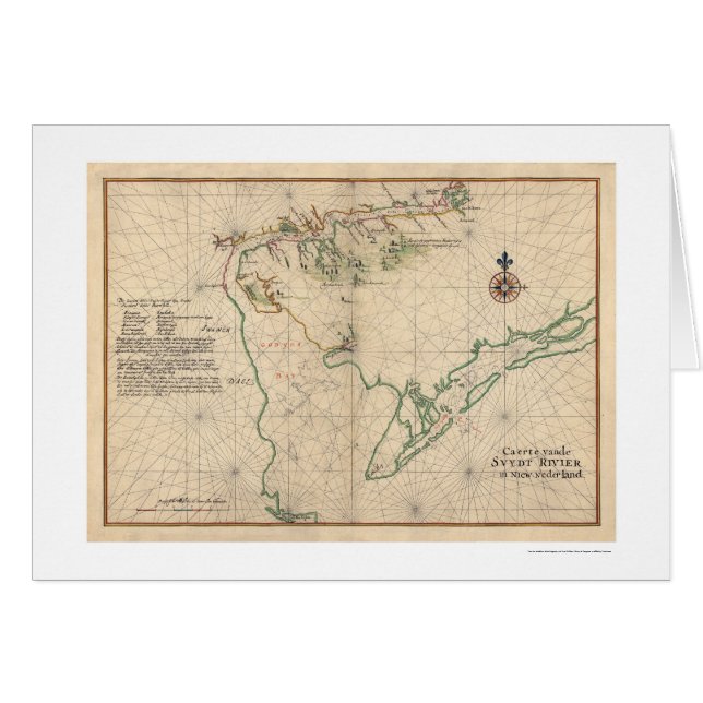 Delaware Bay-kaart 1639 (Voorkant Horizontaal)