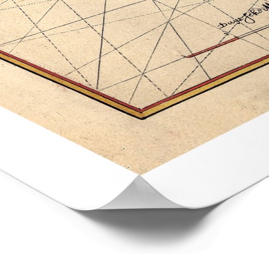 Delaware Bay-kaart 1639 Poster (Hoek)