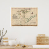 Delaware Bay-kaart 1639 Poster (Keuken)