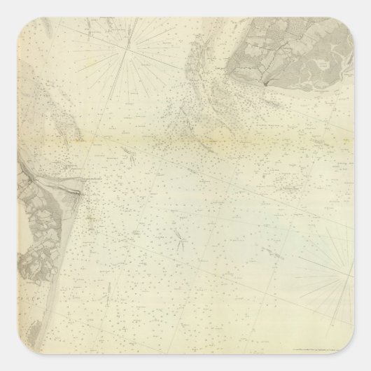 Delaware Bay, rivier 1 Vierkante Sticker (Voorkant)