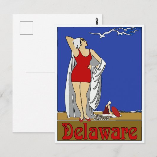 Delaware Beaches, voeg tekst toe Briefkaart (Voorkant / Achterkant)