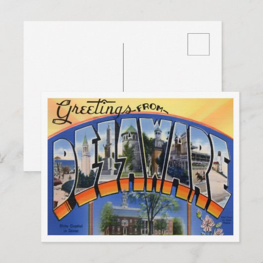 Delaware Big Letters Briefkaart (Voorkant / Achterkant)