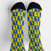 Delaware Blauw Goud Schachbrettpatroon Sokken (Top)