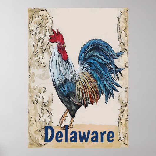 Delaware, Blauwe hennen, Tekst bewerken Poster (Voorkant)