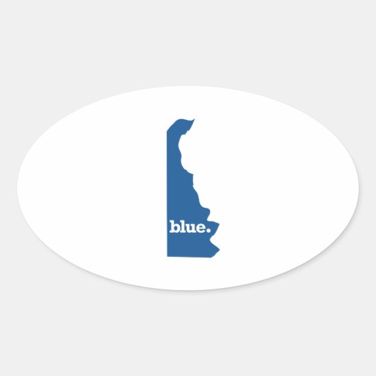 DELAWARE BLAUWE STAAT OVALE STICKER (Voorkant)