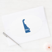 DELAWARE BLAUWE STAAT OVALE STICKER (Envelop)