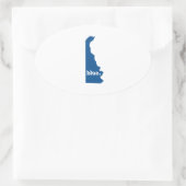 DELAWARE BLAUWE STAAT OVALE STICKER (Tas)