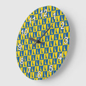 Delaware Blue Gold Pattern Black White Numbers Grote Klok (Hoek)