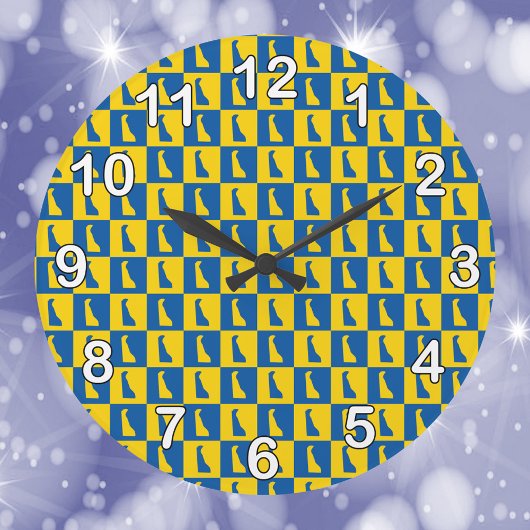Delaware Blue Gold Pattern Black White Numbers Grote Klok
