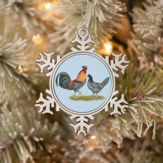 Delaware Blue Hen Tin Sneeuwvlok Ornament (Boom)