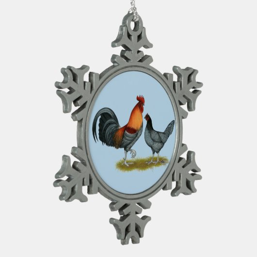 Delaware Blue Hen Tin Sneeuwvlok Ornament (Links)