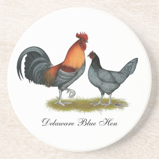 Delaware Blue Hen Zandsteen Onderzetter (Voorkant)