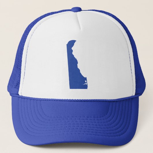 Delaware Blue State Snap Back Mesh Trucker Hat Pet (Voorkant)
