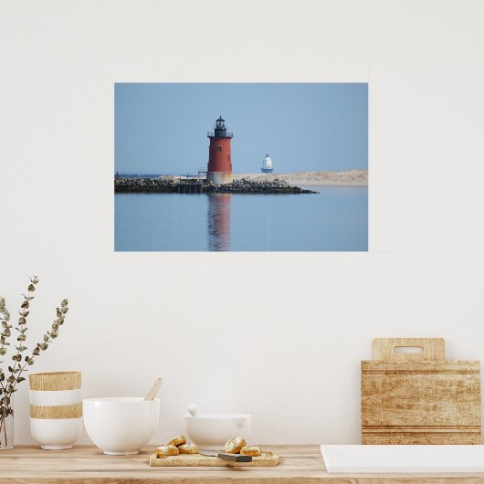 Delaware Breakwater & haven van Vluchtelingenvuurt Poster (Keuken)