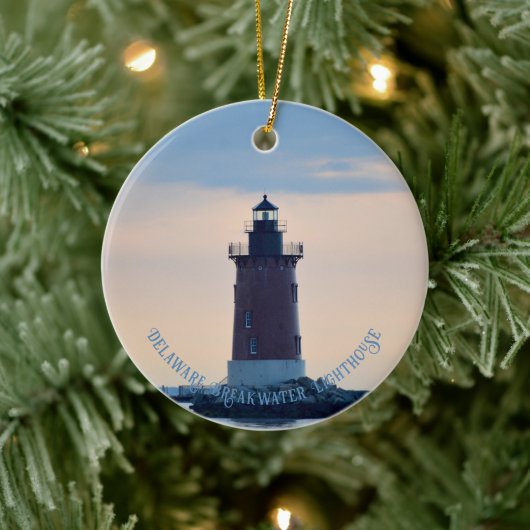 Delaware Breakwater Vuurtoren Cape Henlopen Lewes Keramisch Ornament (Boom)