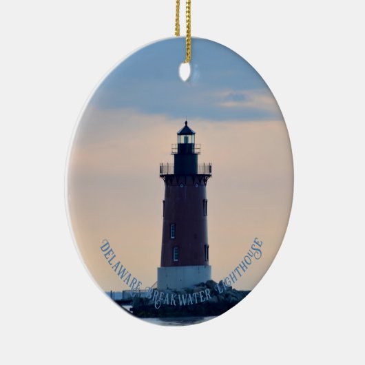 Delaware Breakwater Vuurtoren Cape Henlopen Lewes Keramisch Ornament (Rechts)