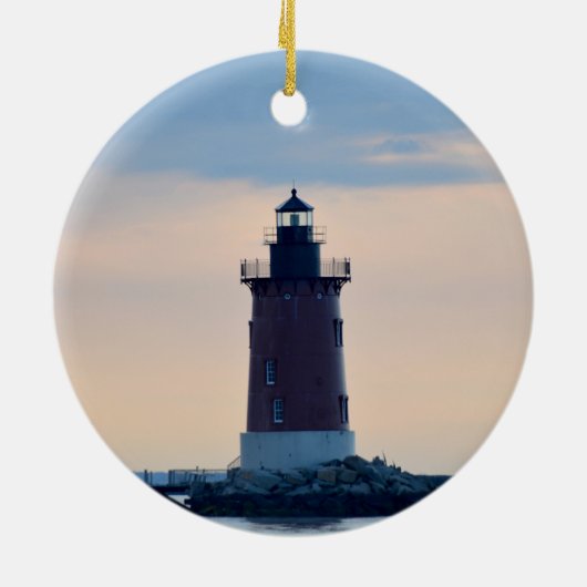 Delaware Breakwater Vuurtoren Cape Henlopen Lewes Keramisch Ornament (Achterkant)
