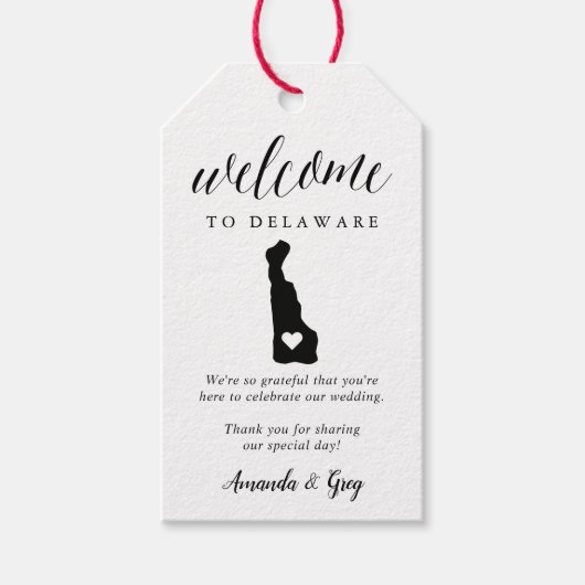 Delaware bruiloft welkom cadeaulabel (Voorkant)